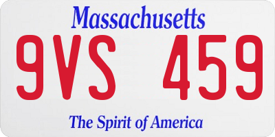MA license plate 9VS459