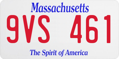 MA license plate 9VS461