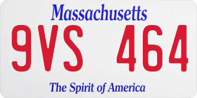 MA license plate 9VS464