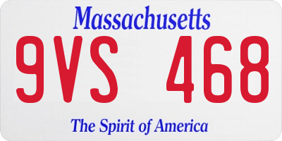 MA license plate 9VS468