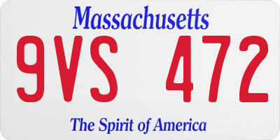 MA license plate 9VS472