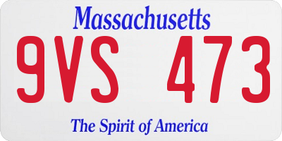 MA license plate 9VS473