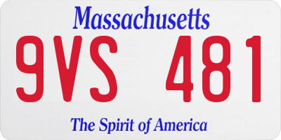 MA license plate 9VS481