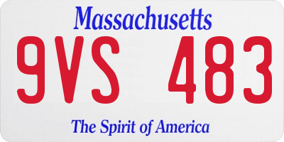 MA license plate 9VS483