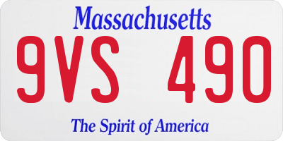 MA license plate 9VS490