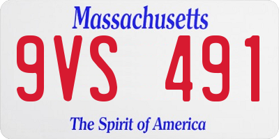 MA license plate 9VS491