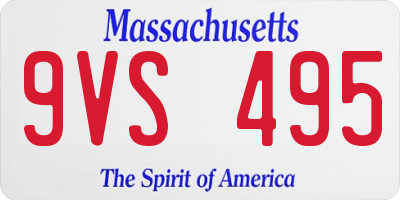 MA license plate 9VS495