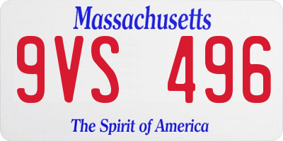 MA license plate 9VS496