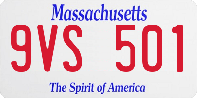 MA license plate 9VS501