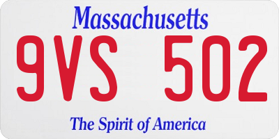 MA license plate 9VS502