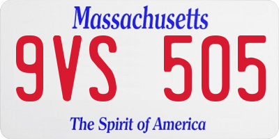 MA license plate 9VS505