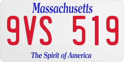 MA license plate 9VS519