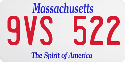 MA license plate 9VS522