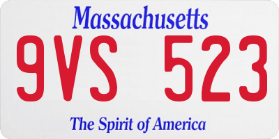 MA license plate 9VS523