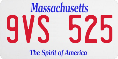 MA license plate 9VS525