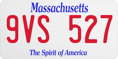 MA license plate 9VS527