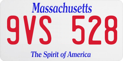 MA license plate 9VS528