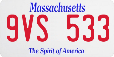 MA license plate 9VS533