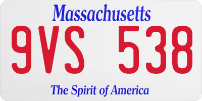 MA license plate 9VS538