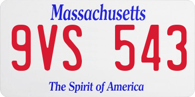 MA license plate 9VS543