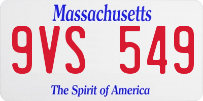 MA license plate 9VS549