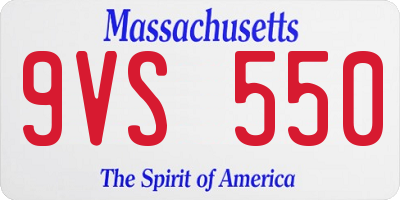 MA license plate 9VS550