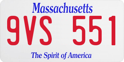 MA license plate 9VS551