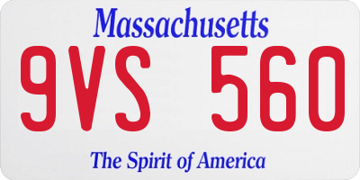MA license plate 9VS560