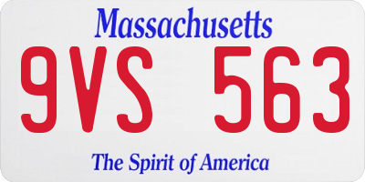 MA license plate 9VS563