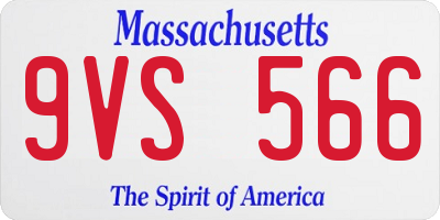 MA license plate 9VS566