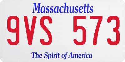 MA license plate 9VS573