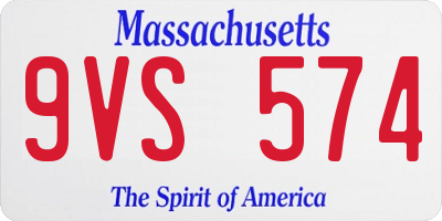 MA license plate 9VS574
