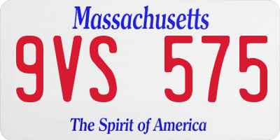 MA license plate 9VS575