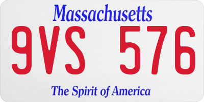 MA license plate 9VS576