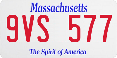 MA license plate 9VS577