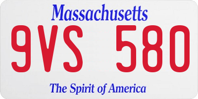 MA license plate 9VS580