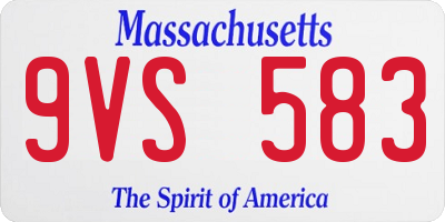 MA license plate 9VS583