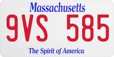 MA license plate 9VS585