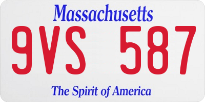 MA license plate 9VS587
