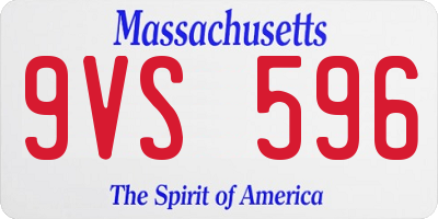 MA license plate 9VS596