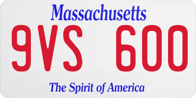 MA license plate 9VS600