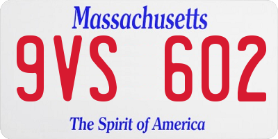 MA license plate 9VS602