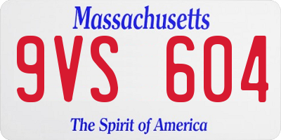 MA license plate 9VS604