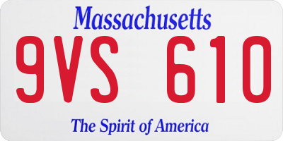 MA license plate 9VS610