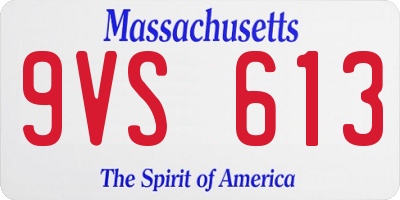 MA license plate 9VS613