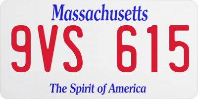 MA license plate 9VS615