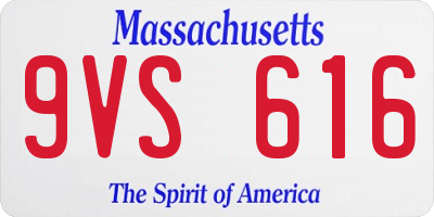 MA license plate 9VS616