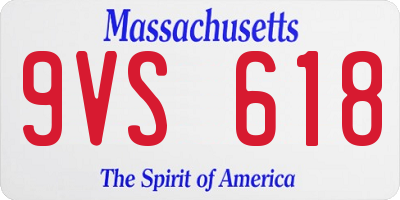 MA license plate 9VS618