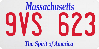 MA license plate 9VS623