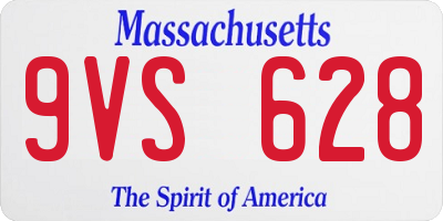 MA license plate 9VS628